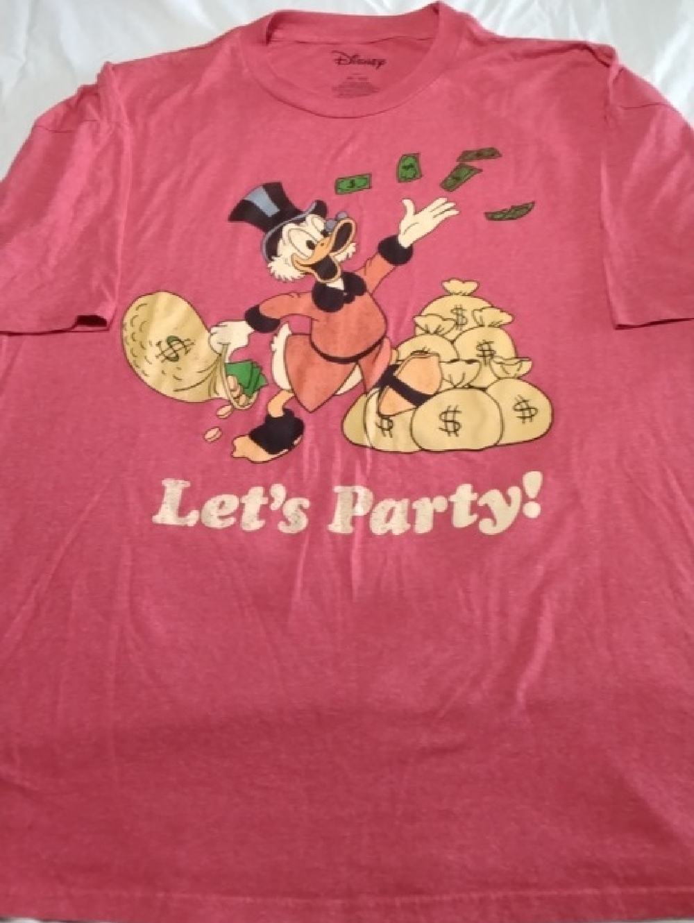 Disney Red Scrooge McDuck "Let's Party!" Graphic T‑Shirt , 3XL ,$15